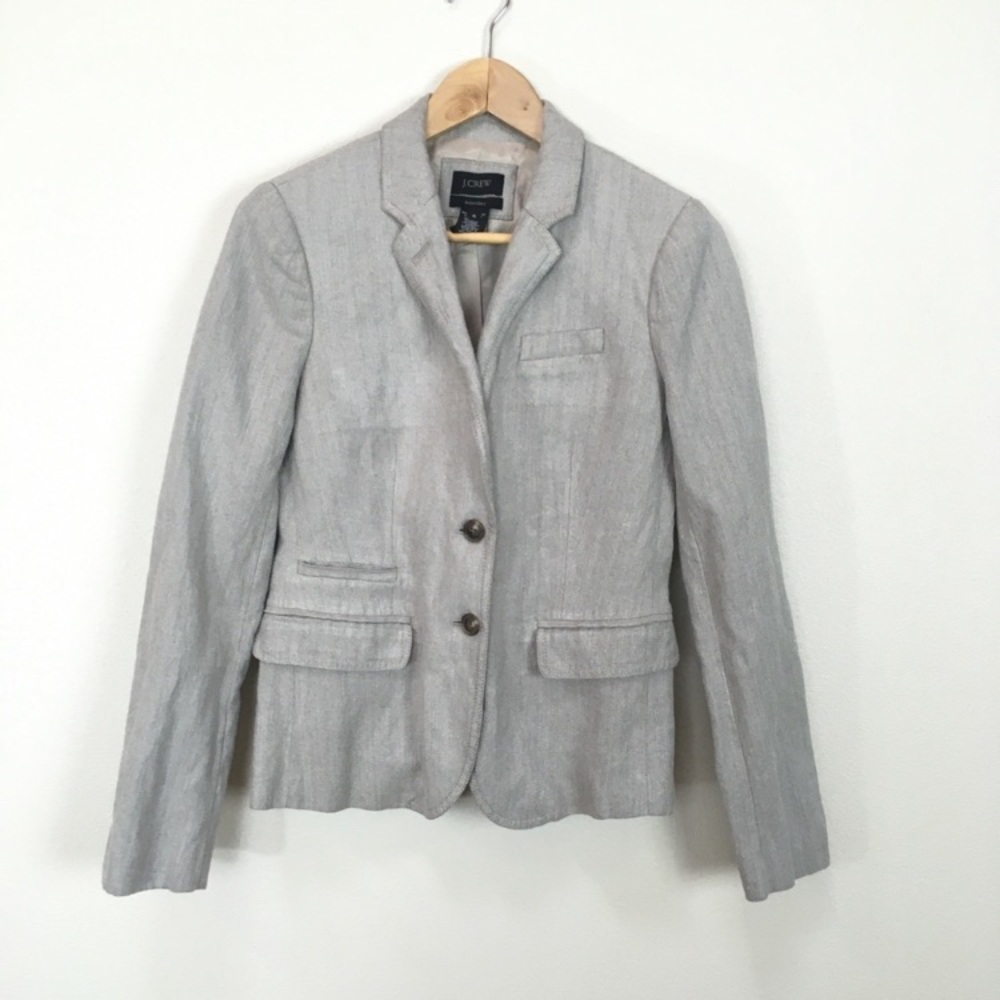 J. Crew Schoolboy Blazer Gray Jacket Lined Preppy Women’s Sz 6